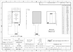 Polcd 2.8 pollici 240*320 300 nit 24 pin MCU interfaccia tutto ore trasmissivo ST7789V TFT modulo LCD Display