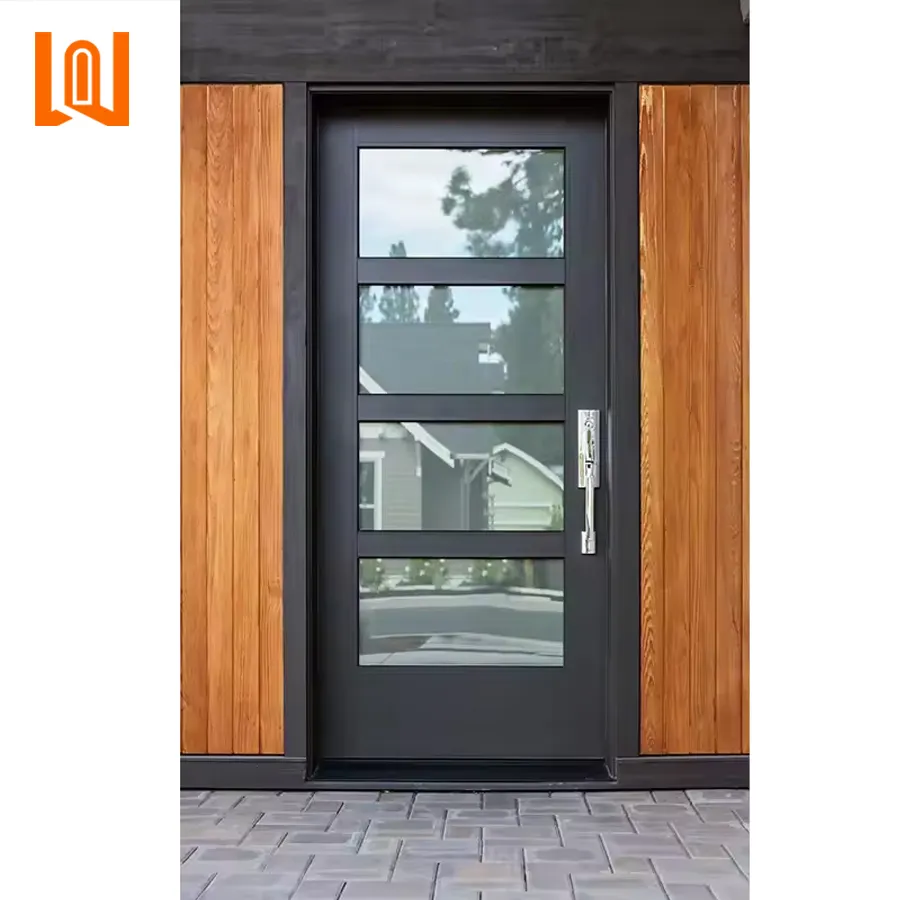 WANJIA-puerta de seguridad personalizada, puerta de vidrio de aleación de aluminio, para Exterior