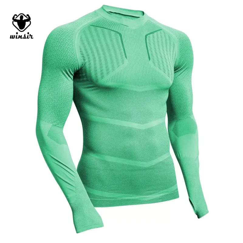 Men's Long Sleeve Thermal Winter Compression Shirts Top Sports Workout Athletic Base Layer Dry shirt