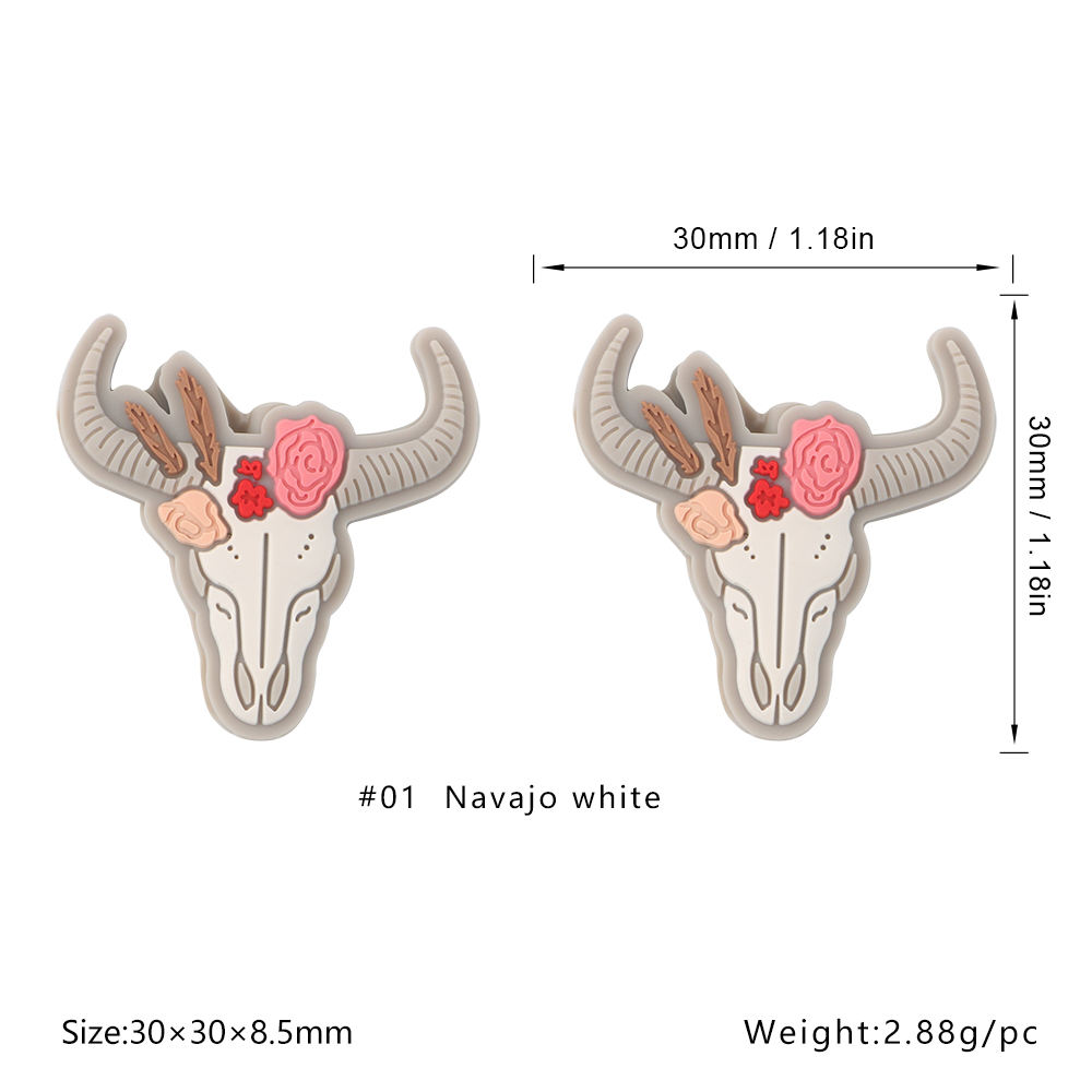 Perles de silicone tête de vache