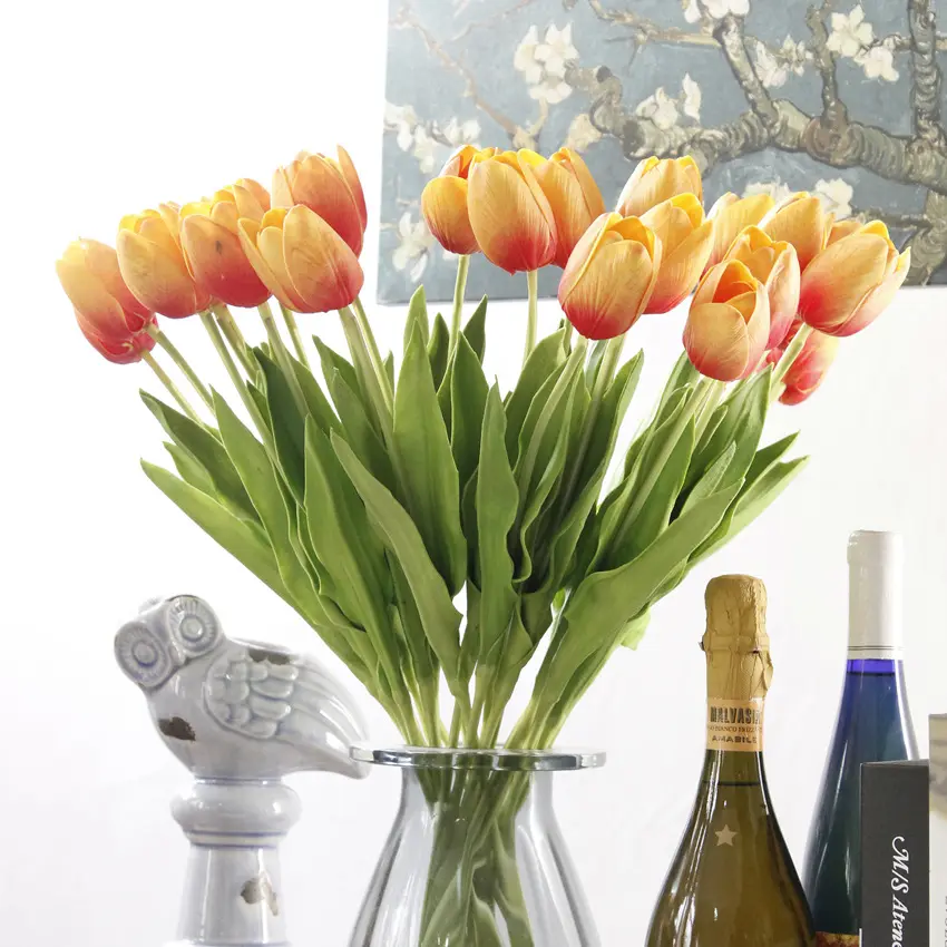  wholesale 53cm length single stem PU tulip home decorative high quality artificial flowers