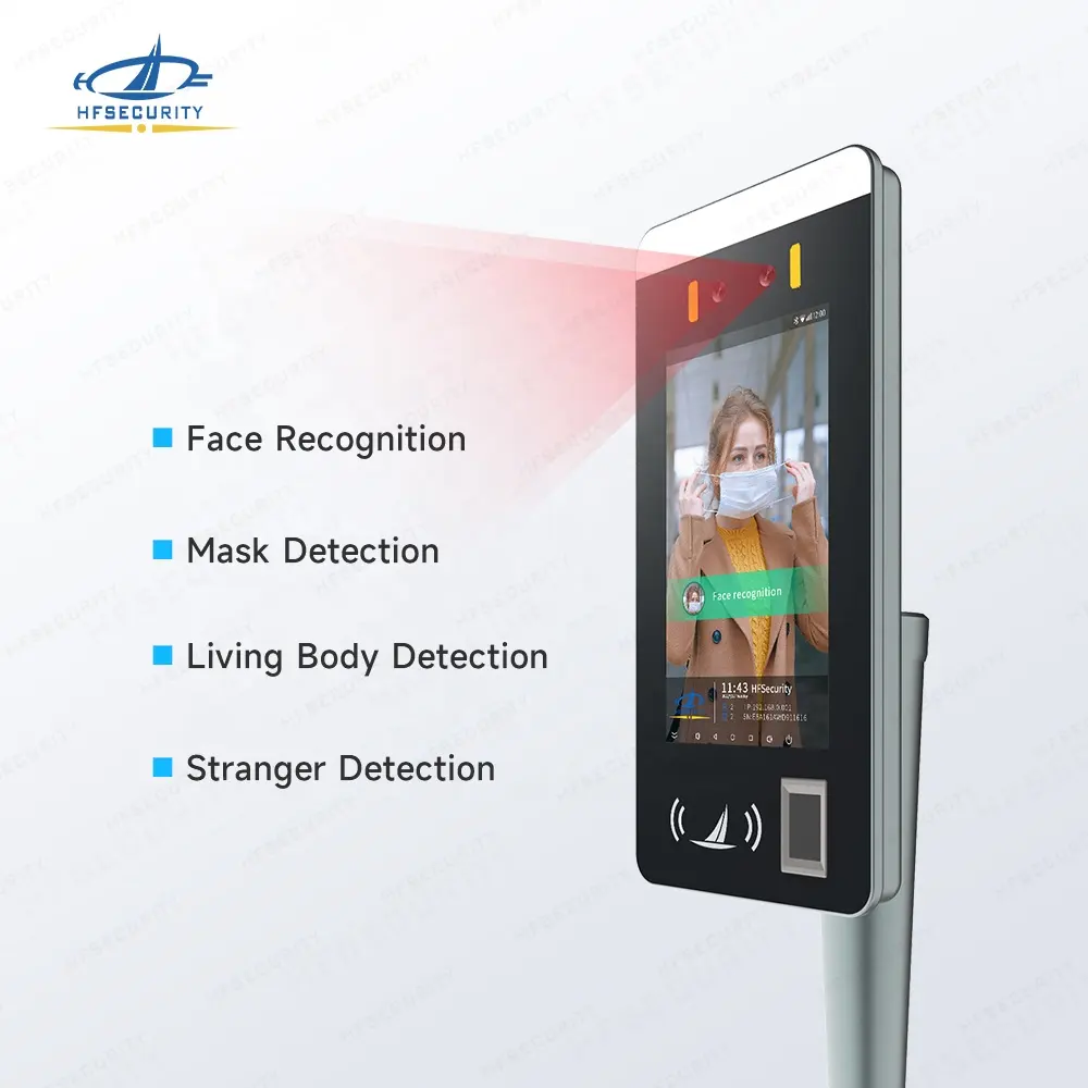 HFSecurity - Máquina de reconhecimento facial de atendimento, sistema de controle de acesso com tela sensível ao toque de 7 polegadas, com SDK grátis, reconhecimento facial, controle de acesso
