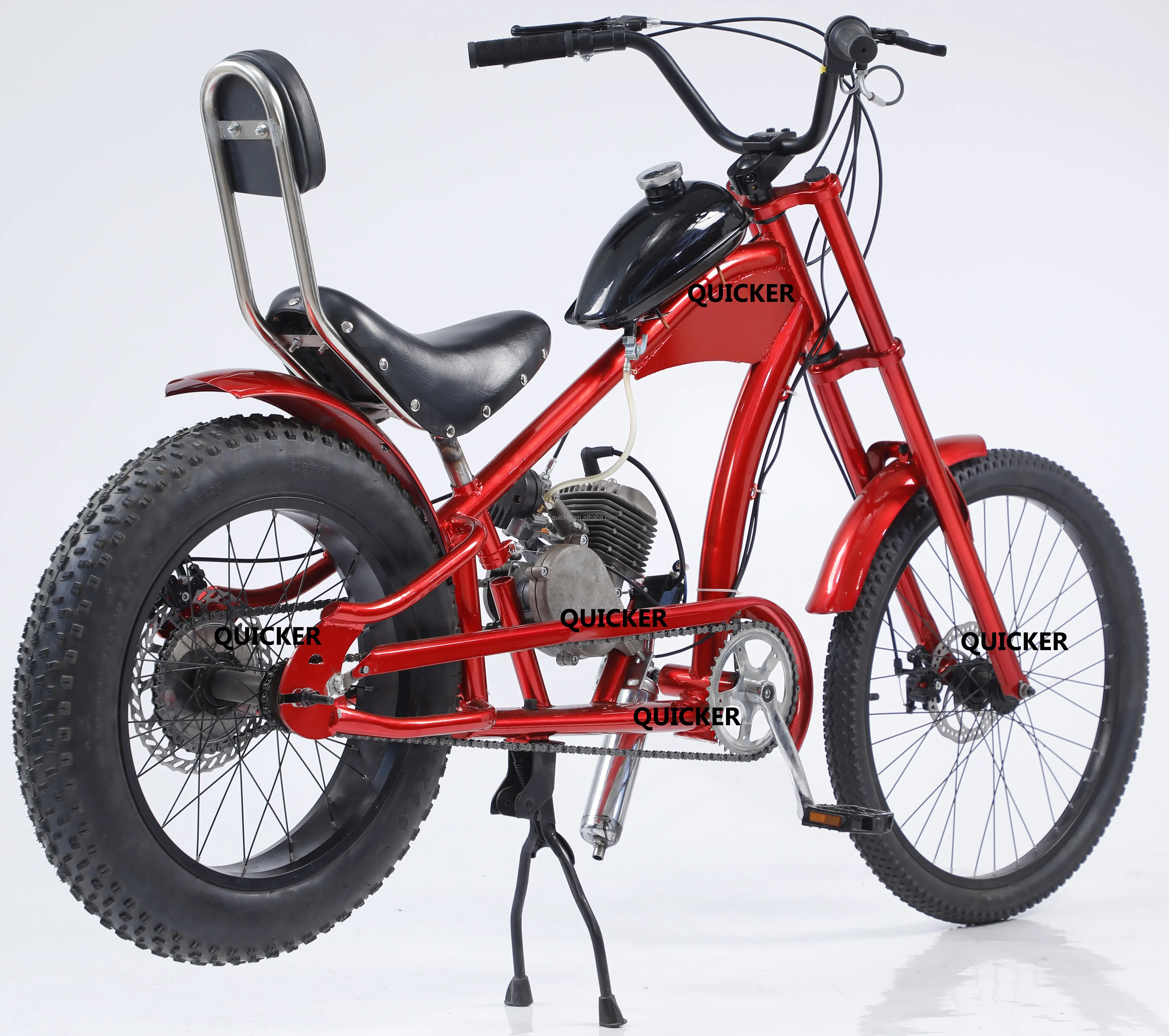 Motorised/motorizado moto scooter, chopper motorizado de 24 polegadas/20 polegadas pneu de neve 2 tempos 80cc motor bicicleta