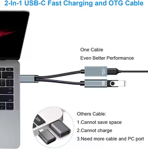 USB C2 in 1 OTG-Adapter Typ C zu USB a mit PD-Ladeans chluss OTP Geschützt für Telefon Laptop Tablet - Product Image 6
