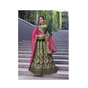 直接工場供給結婚式LehengaCholi刺繍作業ファンシードリブライダルLehengaCholi輸出販売 - Product Image 1