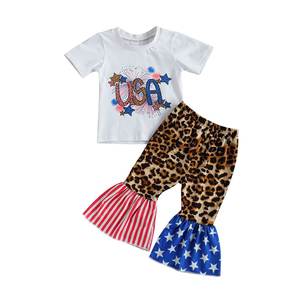 准备发货多种颜色和款式的儿童7月服装套装儿童2件夏季独立日服装 - Product Image 2