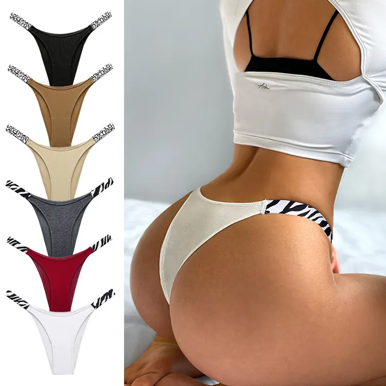 Tangas – culotte taille haute pour femme, sous-vêtements Sexy, sans couture, extensible, noir et blanc