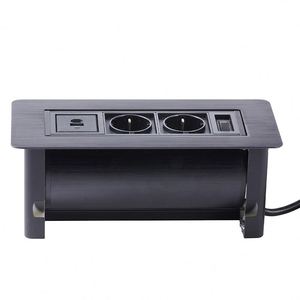 Toma de corriente de 2 tomas de corriente empotrada estándar de la UE para oficina de mesa con USB para muebles de oficina, toma abatible Manual eléctrica - Product Image 1