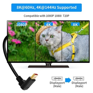 90 Degree Right Angle 14 Version Audio Video Computer Gaming Displayport DP to DP Cable 8K 60Hz 4K Customize 1M 1.5M 2M 3M 5M - Product Image 4