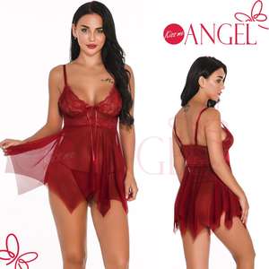 KISS ME ANGEL เจ้าชู้ขนาดลึก <span class=keywords><strong>V</strong></span> คอชุดชั้นในเซ็กซี่ชุดนอน Hot Mature ผู้หญิง Babydoll - Product Image 5