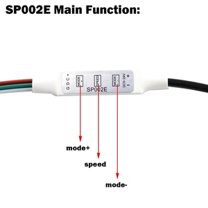DC5V-24V 12V <strong>LED</strong> Controller SP002E 3 Keys Mini Pixel Controller for WS2801 WS2811 <strong>LED</strong> Strip Light - Product Image 5