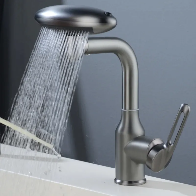 Çok fonksiyonlu şelale havza musluk 4 modları akışı püskürtücü için 360 rotasyon sıcak soğuk su lavabo bataryası yıkama dokunun banyo