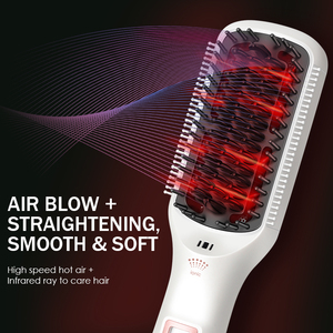 Cepillo de aire caliente 3 en 1, infrarrojo, iones negativos, Internet, celebridad, multifunción, peine de pelo recto, peine de aire caliente Perezoso - Product Image 3