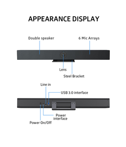 All-in-One-Videokonferenz-Raum kamerasystem mit 6-Mikrofon-8-Meter-Sprachaufnahme, Ultra HD 4K-USB-Videoleiste für Konferenzen - Product Image 5
