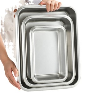 Double Handle Non Stick Deep Stainless Steel <strong>Baking</strong> Pans Rectangular Metal Roasting <strong>Baking</strong> Dish Cake Pan Bakeware for Oven - Product Image 6