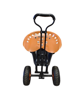 <strong>Red</strong> Aluminum Garden <strong>Cart</strong> with Short Handle Four-Wheel <strong>Rolling</strong> Stool Scooter Platform Structure OEM Customizable Storage Tray - Product Image 2