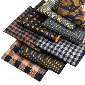 Người Đàn Ông Của Thanh Lịch Cổ Điển Polyester Sọc Váy Khăn Nhỏ Màu Cam-Màu Vàng Vuông Túi Vuông Cho Mùa Xuân Mới Quý Ông Của Phụ Kiện - Product Image 1