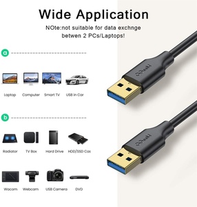 สาย3.0 USB qgeem USB สายเคเบิลชายความเร็วสูง5Gbps สาย USB คู่คู่คู่เข้ากันได้กับโมเด็มกล้อง HTC Vive - Product Image 4