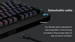 罗技G Pro X紧凑型RGB机械有线游戏87键盘，带可拆卸电缆 - Product Image 6