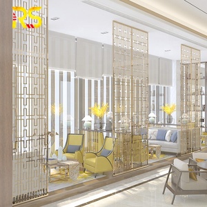 佛山装饰金不锈钢隔墙设计现代屏风房隔断客厅隔板 - Product Image 4