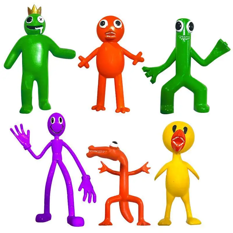 Obral 8 buah tokoh aksi pelangi mainan panas teman tokoh aksi mainan Gaming figur aksi mainan Fidget untuk anak-anak
