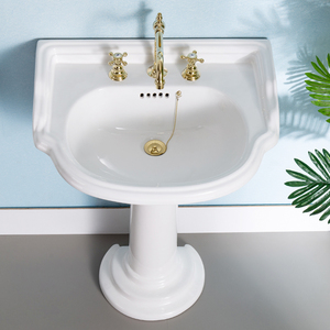 现代欧式经典复古盆灯奢华方形圆形浴室底座水槽 - Product Image 2