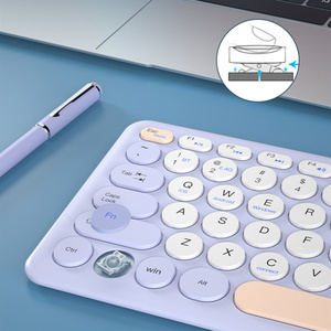 Teclado inalámbrico 2,4G con panel táctil Teclado BT colorido para Smart TV, teléfono, tableta