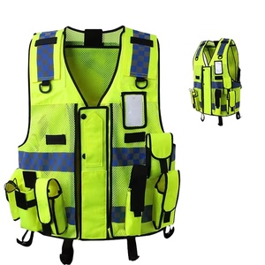 Heavy Duty Hi Vis Beveiligingsvest Veiligheidsbescherming Licht Veiligheid Homme Reflecteren Veilig Oranje Multicolor Reflectie <span class=keywords><strong>Vest</strong></span> Met Zakken