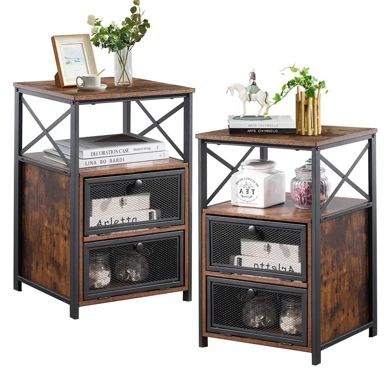 Modern Living Room Sofá Do Quarto Side Mesa De Fim De Madeira Nachttisch Cabeceira Night Stand Nightstand Comodino com Flip Gavetas