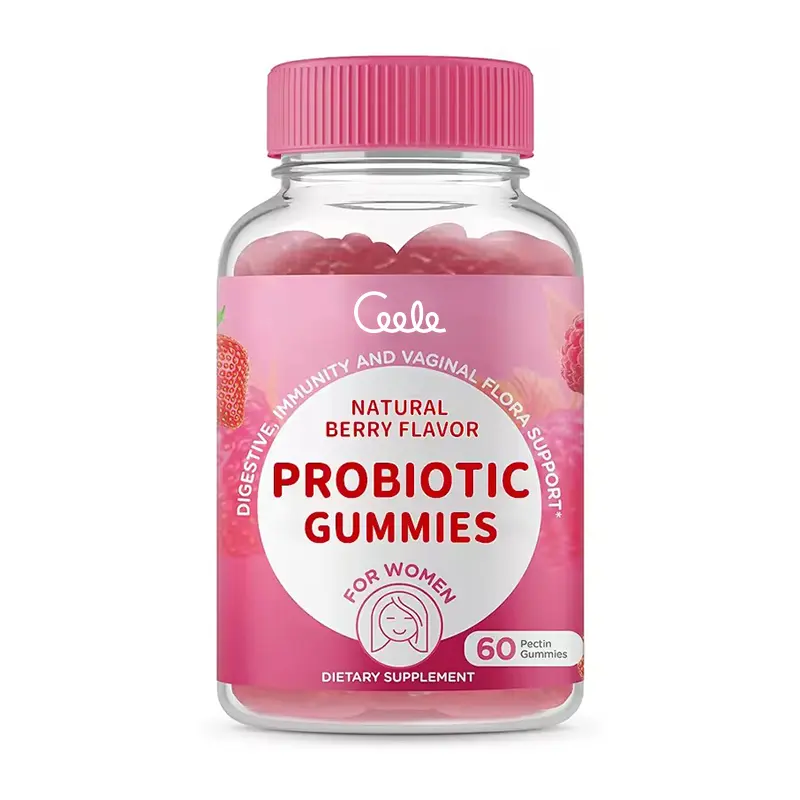 Probióticos sin azúcar para mujeres Gomitas 50 mil millones CFU 10 cepas con gomitas probióticas de arándano con prebiótico