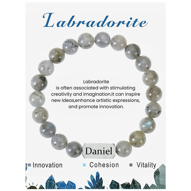 Pulsera de piedra lunar blanca