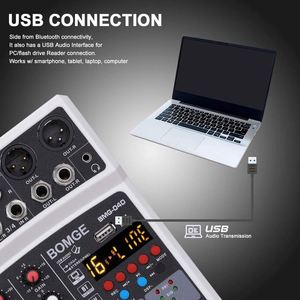 Mini consola mezcladora de Audio USB de 4 canales, grabación estéreo, procesador DSP de 48V, Phantom Power 16, Echo Delay - Product Image 6