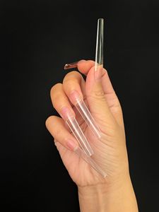 人工の偽のフレンチネイルアートのヒントCカーブクリアコフィンXXXLエクストラロングテーパードスクエアネイルチップなし - Product Image 4