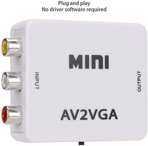 Calidad Mini VGA a Video Converter Monitor AV a VGA Video Converter RCA CVBS a VGA Adaptador 1080P 60Hz con Audio de 3,5mm