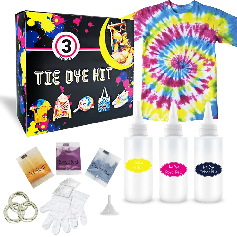 Custom DIY Toys 3 Colors 50ml Art Craft for Kids Clothes Tie Dye Shirt Kit