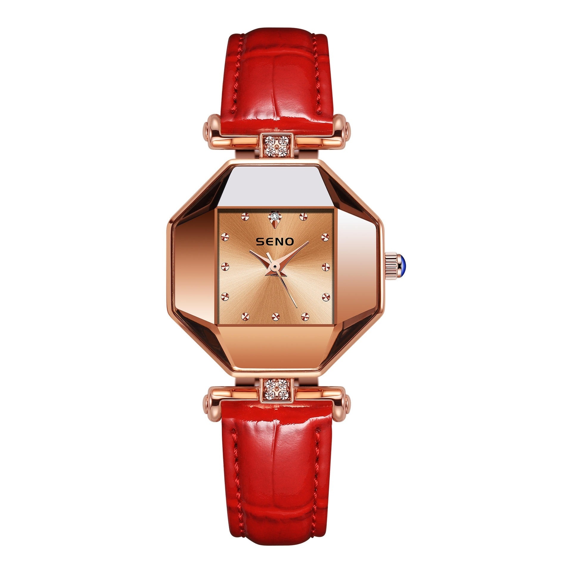 Rose Gold & Leather Strap
