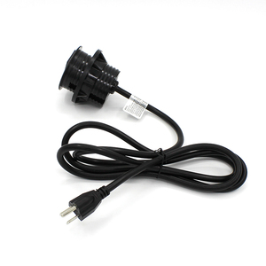 Presa per ciabatta rotonda da incasso con doppia porta USB, presa di corrente da tavolo, stazione di ricarica Desktop con 2 prese