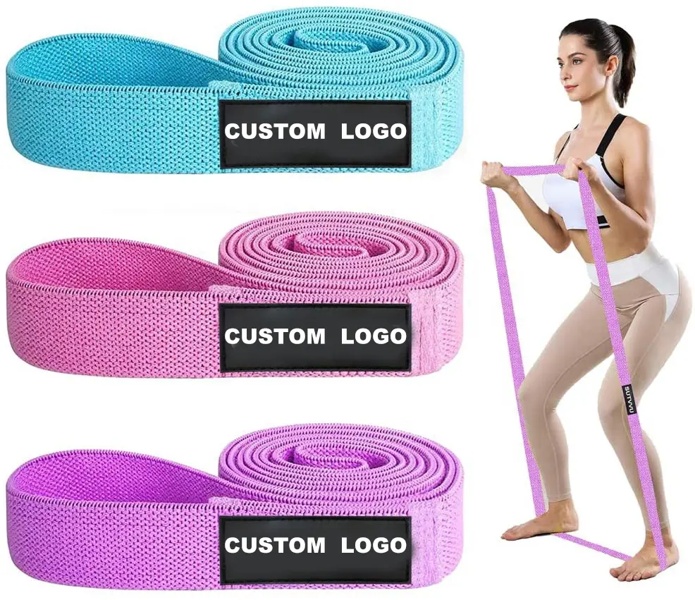 Großhandel Set von 3 Fitness Exercise Fabric hüfte kreis Resistance bands lange Fabric Band für Workout Pull up Assistance