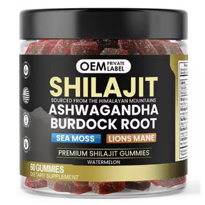 OEM tinh khiết Himalaya shilajit Gummies shilajit rêu biển Ashwagandha cây ngưu bàng gốc sư tử bờm nấm bổ sung với axit Fulvic - Product Image 1