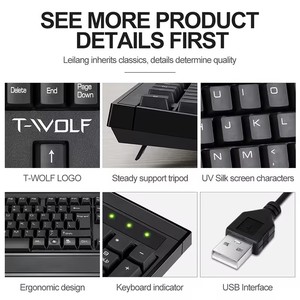 TF300 Optical USB Wired <strong>Keyboard</strong> and <strong>Mouse</strong> Combo for Gaming and <strong>Computer</strong> Desktop Business Office Work - Product Image 5