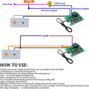 温度制御スイッチW1209 DC 12V熱冷却温度コントローラ熱冷却温度 - Product Image 3