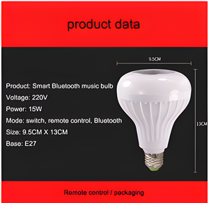 Yeni akıllı RGB ampuller kablosuz hoparlör müzik çalma ampul kısılabilir LED ampul ışık uzaktan kumanda ile - Product Image 4