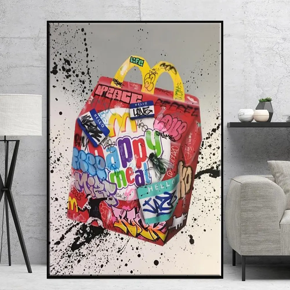 Balloon Dog Graffiti Art Paintings on the Wall Posters and Prints Luxury Bag Modern Canvas Pictures Home Kids Room Decoration