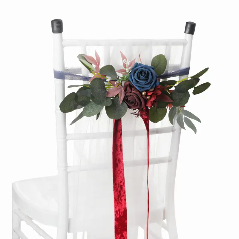 Wholesale Wedding Silk Wedding Artificial Rose Chair Back Flower For DecorationsPopular
