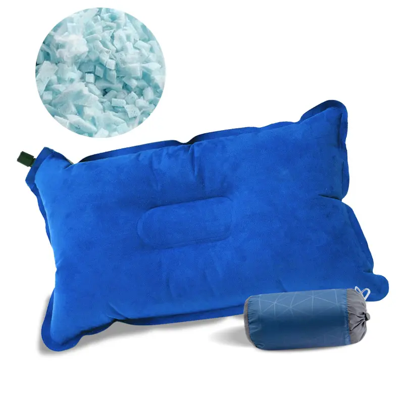 Almohada de Camping autoinflable para exteriores, cómoda almohada de viaje para el cuello, almohada de aire inflable portátil de PVC