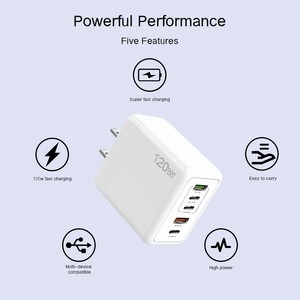 New PD120W Mobile Phone <strong>Charger</strong> 5V2.4A Compatible With <strong>All</strong> Phone US EU UK Plug PD+3USB Multi Port Adapter Charging Head - Product Image 2