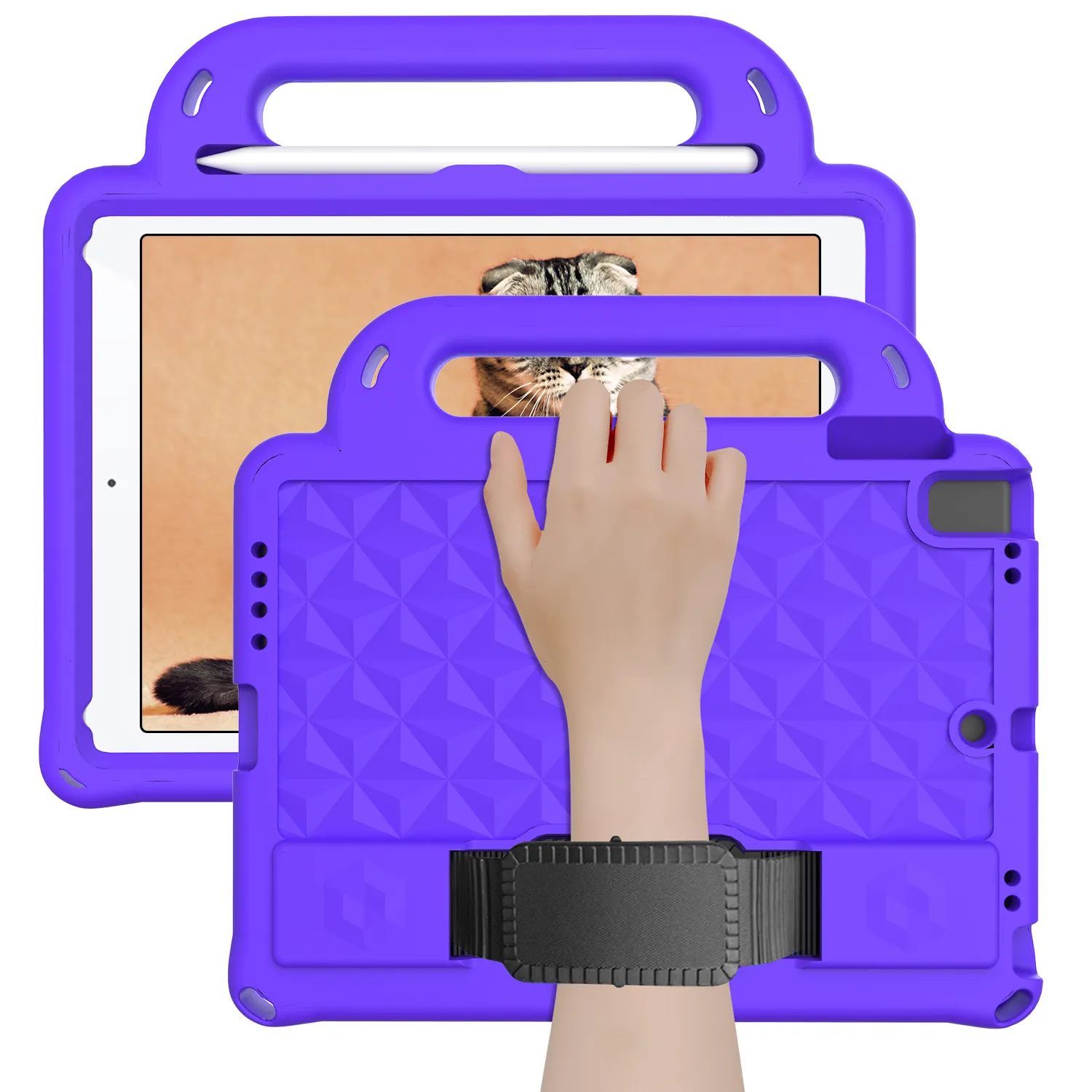 Capa de eva para tablet, capa para ipad air1/2/pro/ipad de 9.7 polegadas, grossa, amigável e à prova de choque