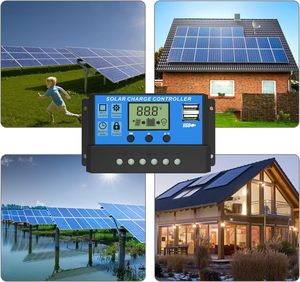 10A 20A 30A Solar laderegler 12V/24V Panel Regler Dual USB Port PWM Auto Parameter Timer Einstellung LCD Solar - Product Image 4