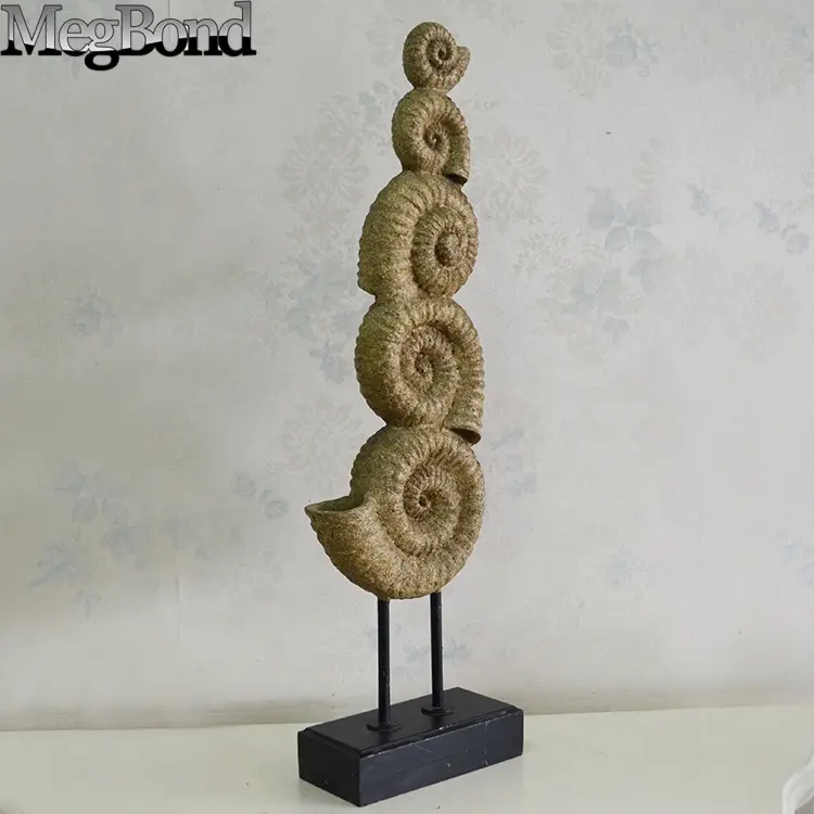 Cor de pedra antiga de conchas do mar decoração decorativa mesa superior, decoração Home shell escultura em resina