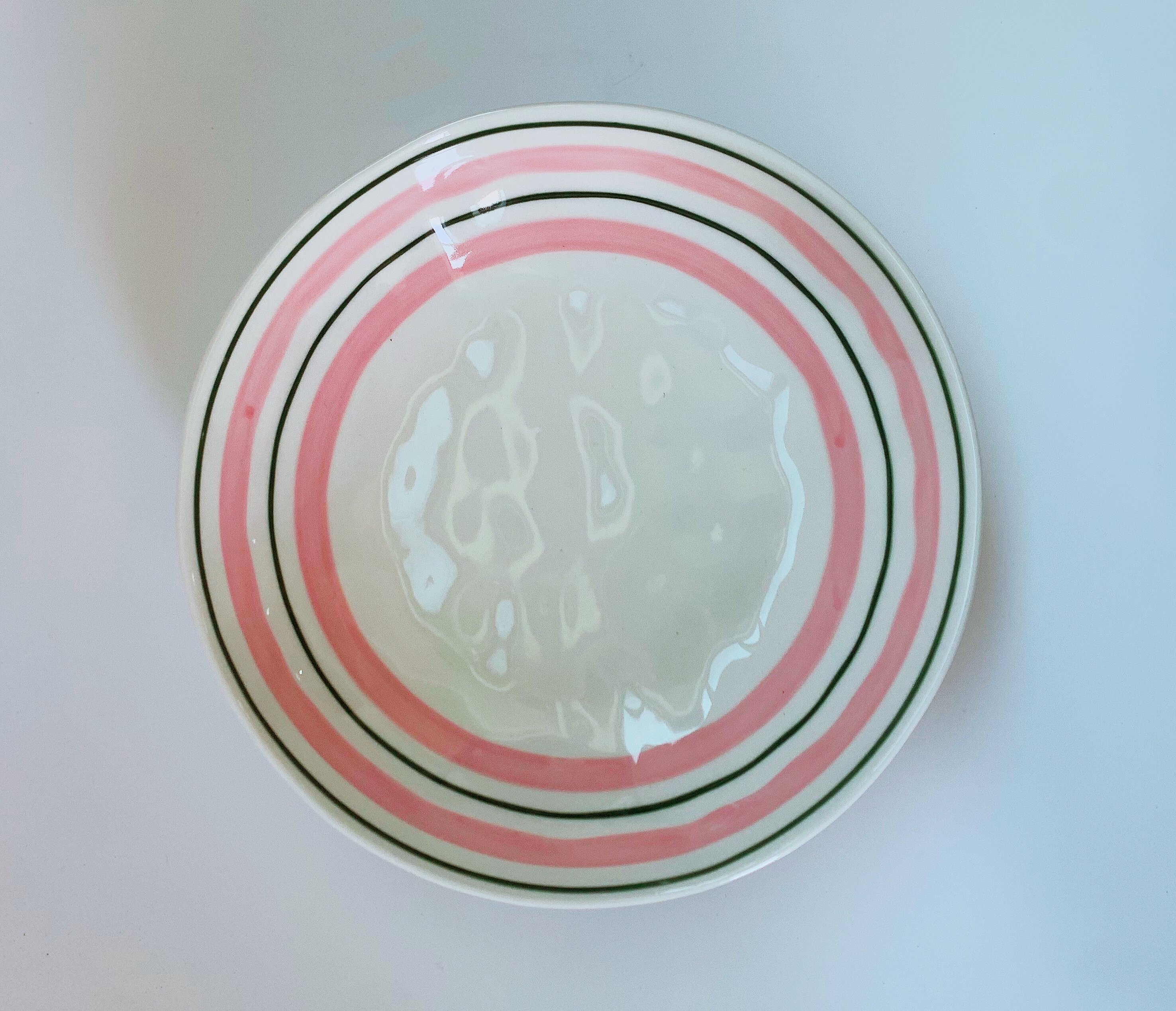 8-inch Pasta Plate Pink Circle